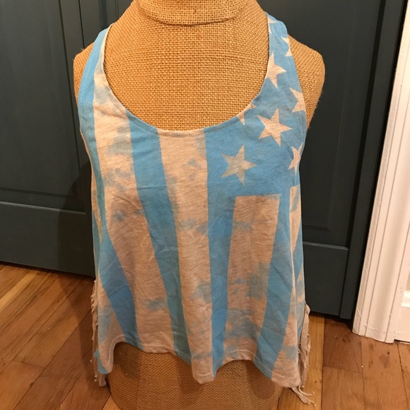 Festival Tank, American Flag Distressed Fringe - Picture 6 of 8